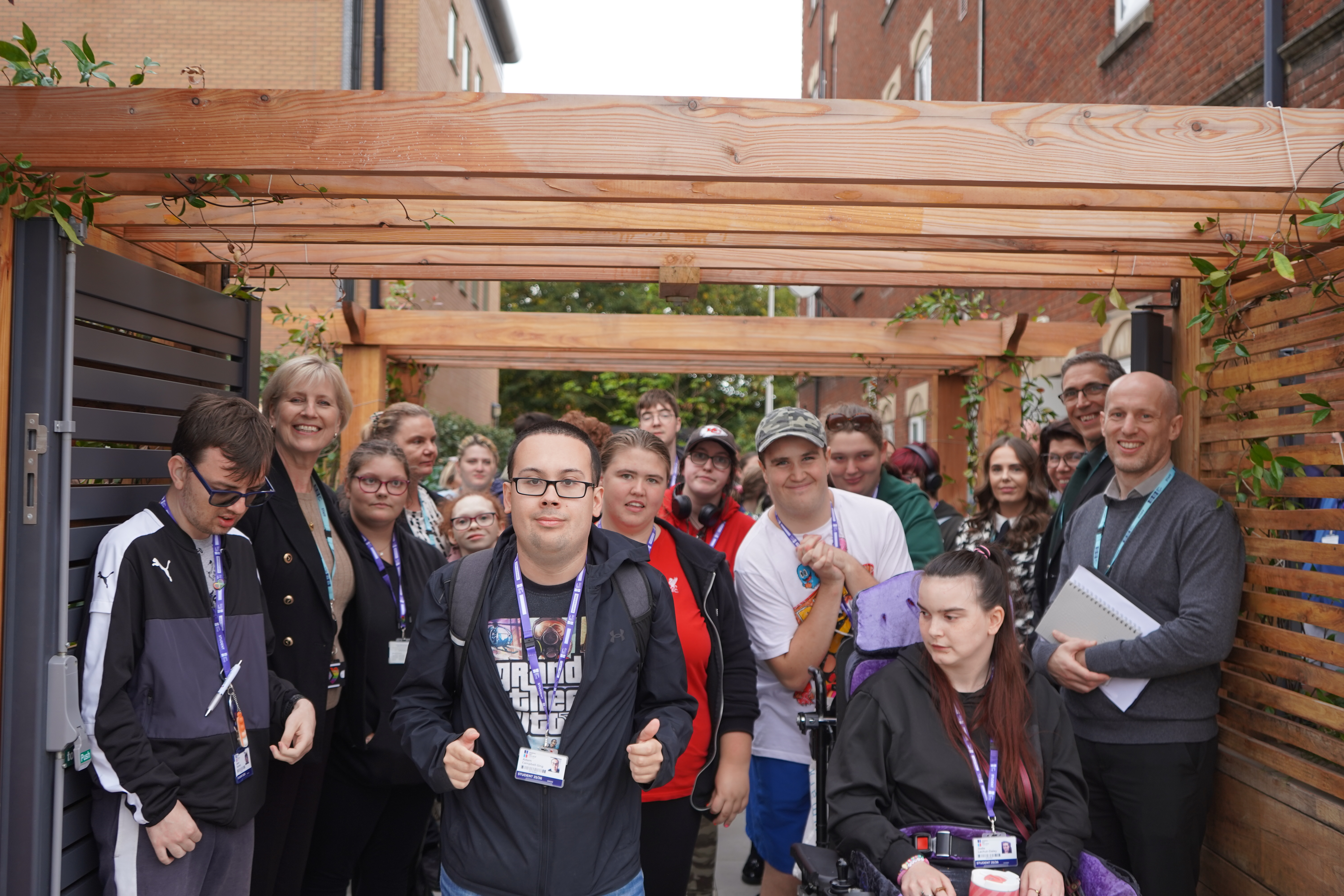 Prep for Life students in front of the garden