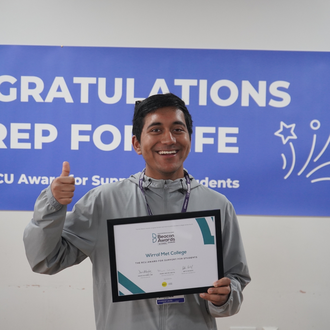 Prep For Life Student Posing With Award