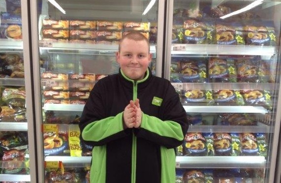 Wirral Met Supported Intern working for ASDA in an ASDA uniform