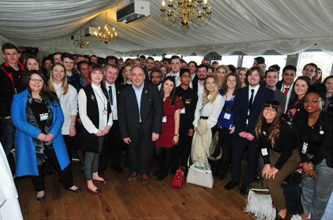Large group picture from the Wirral Met College Apprenticeship visit to the House of Commons