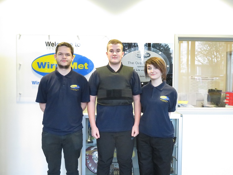 Three Wirral Met Public Services Students wearing Safeguard Armour