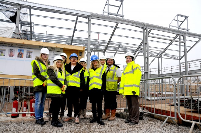 r Employment, Esther McVey MP, visits Wirral met College Campus Build at Wirral Waters