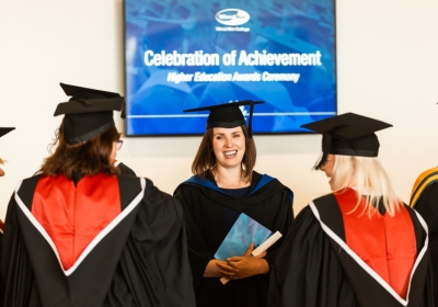 Wirral Met College Access to HE students lined up at Higher Education Graduation
